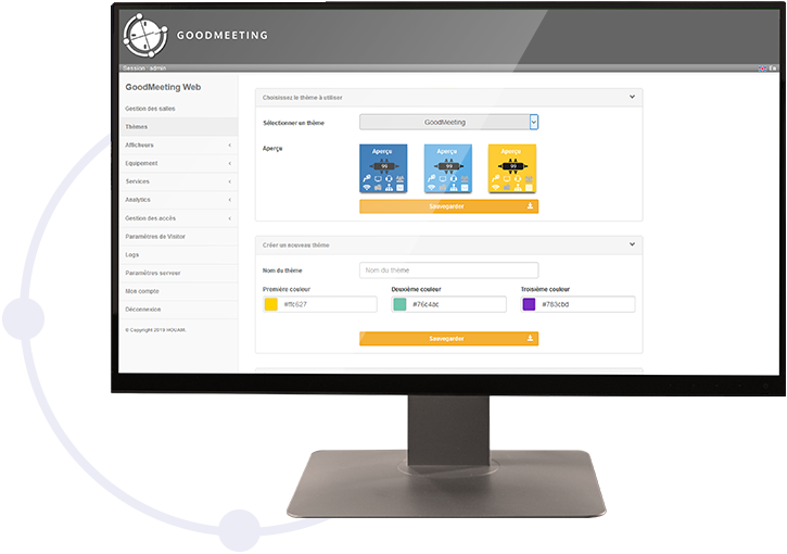 Personnalisez directement vos équipements GoodMeeting depuis l'interface Admin
